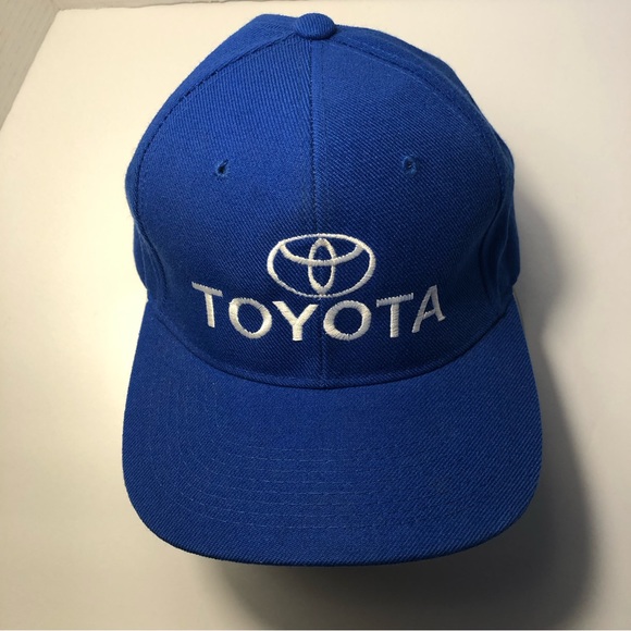 Toyota Embroidered Logo Cobalt Blue Wool Blend Hat Adjustable Strap Back Cap OS - Picture 3 of 8